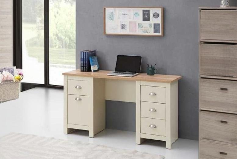 Cream Office Desk with 5 Storage Drawers & Cupboard – Contemporary Bedroom Workstation | Wowcher Cream Office Desk with 5 Storage Drawers & Cupboard – Contemporary Bedroom Workstation | Wowcher