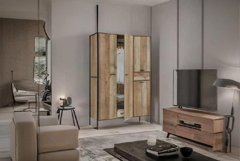 Rustic Oak 2 Door Wardrobe with Hanging Rail – Compact Oak Bedroom Storage | Wowcher Rustic Oak 2 Door Wardrobe with Hanging Rail – Compact Oak Bedroom Storage | Wowcher