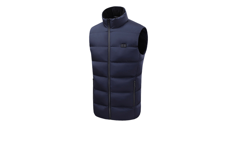 Unisex UK XL / NAVY: A Unisex Thickened Rechargeable Heated Vest | Wowcher