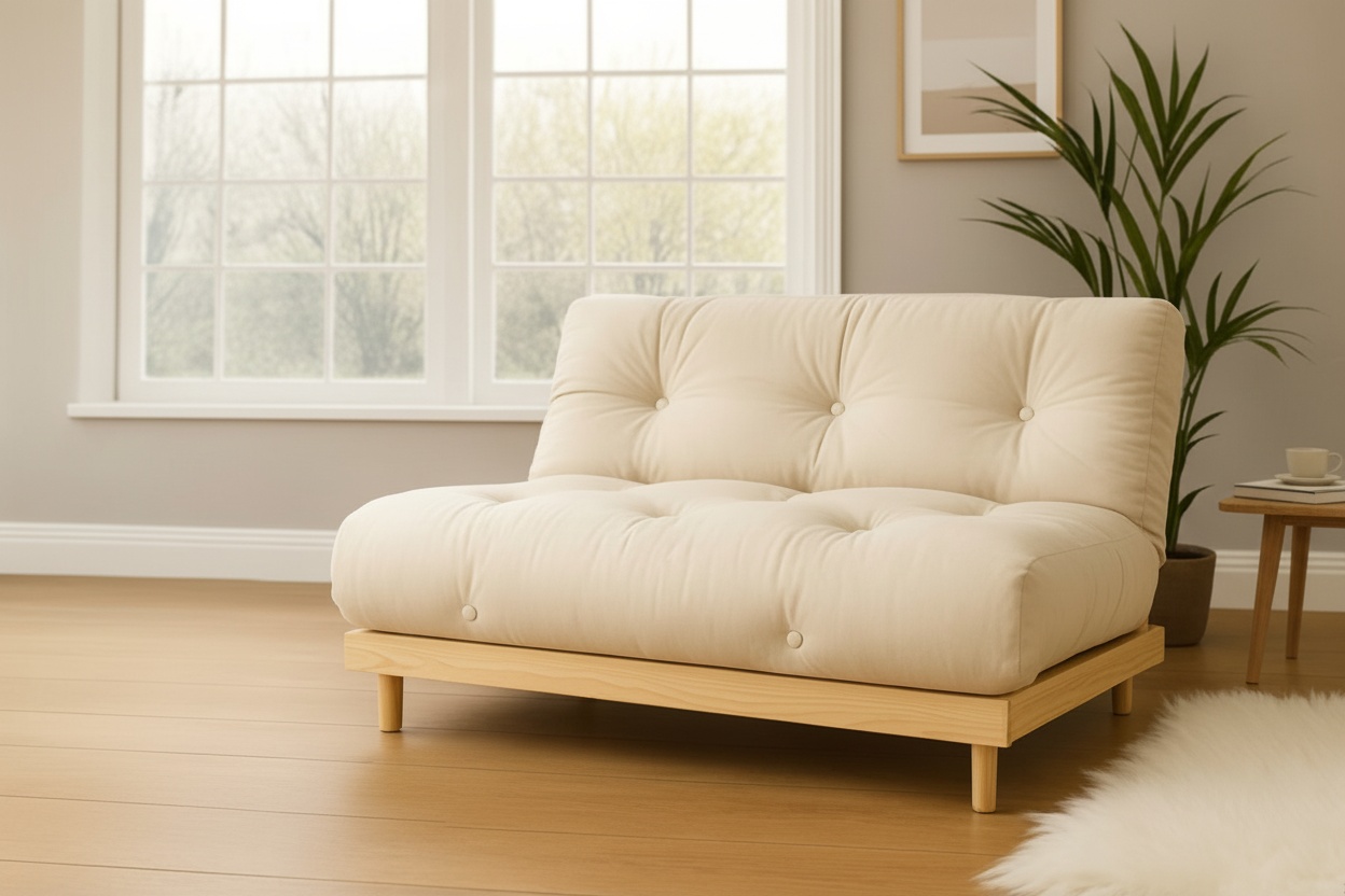 Luxury Deep-Filled Fabric Sofa Bed - Modern Pine Frame Futon, Multiple Sizes & Colours | Wowcher