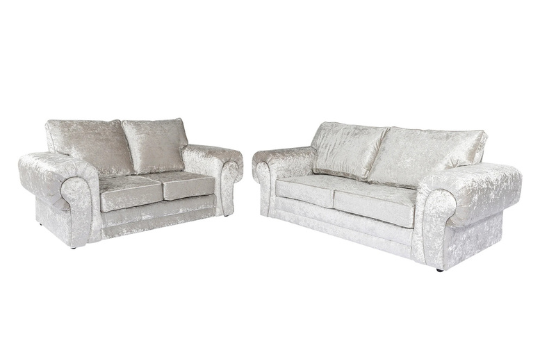 Verona Silver Crushed Velvet Sofa Set – Modern Velvet 2-Seater, 3-Seater & 3+2 Corner Options | Wowcher Verona Silver Crushed Velvet Sofa Set – Modern Velvet 2-Seater, 3-Seater & 3+2 Corner Options | Wowcher