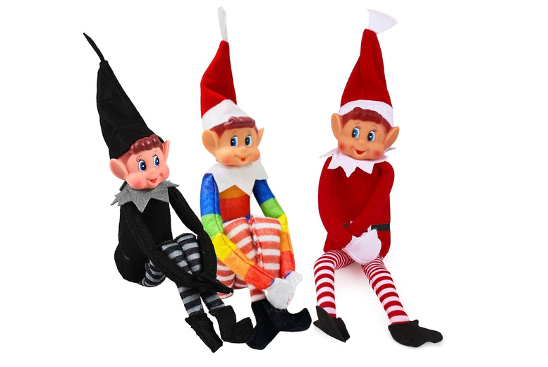 Christmas Baby Elf Bookshelf Ornament – Bendable Festive Shelf Decoration (6 Designs, Durable Vinyl) | Wowcher