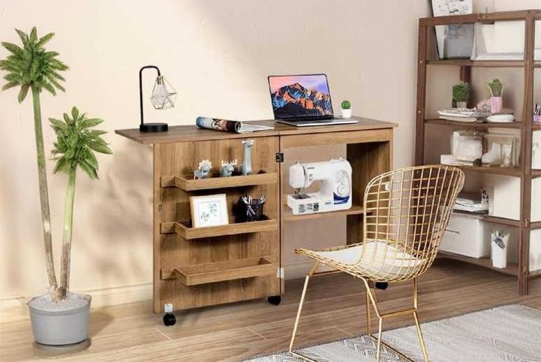 Contemporary Space-Saving Folding Bedroom Storage Table – Premium MDF, 3-Tier Shelves, 55kg Capacity | Wowcher Contemporary Space-Saving Folding Bedroom Storage Table – Premium MDF, 3-Tier Shelves, 55kg Capacity | Wowcher