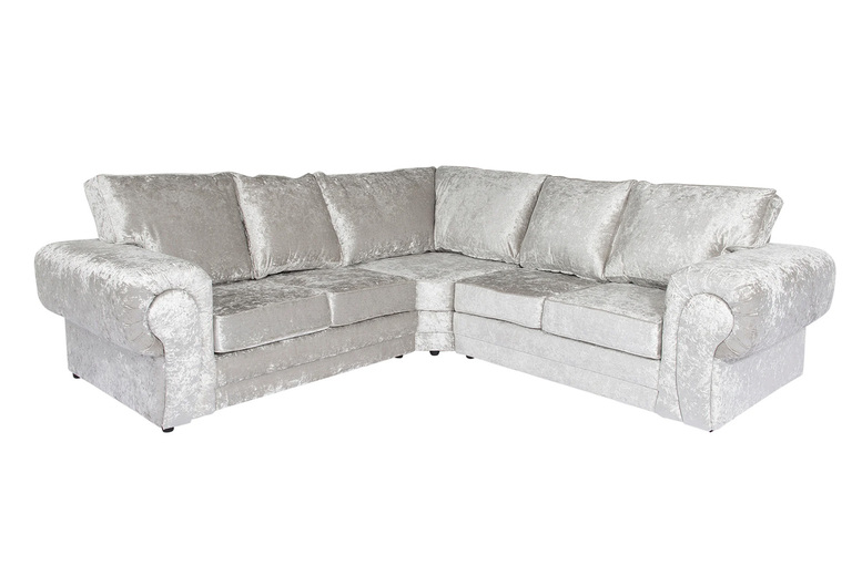 Verona Silver Crushed Velvet Corner Sofa, Armchair & Swivel Chair – Modern Upholstered Living Room Set | Wowcher Verona Silver Crushed Velvet Corner Sofa, Armchair & Swivel Chair – Modern Upholstered Living Room Set | Wowcher
