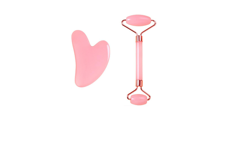 Gua Sha & Jade Roller Set – Natural Skincare Tool for Rejuvenation | Wowcher