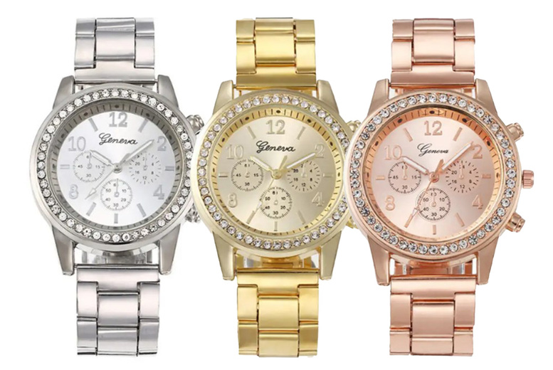 Women's Quartz Watch & Luxurious Jewellery Gift Set - Timeless Elegance in Gold, Rose Gold, or Silver | Wowcher