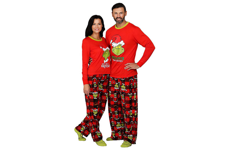 The Grinch  Matching Family Christmas Pyjamas – Soft Cotton Blend, Machine Washable, Kids & Adults Sizes | Wowcher