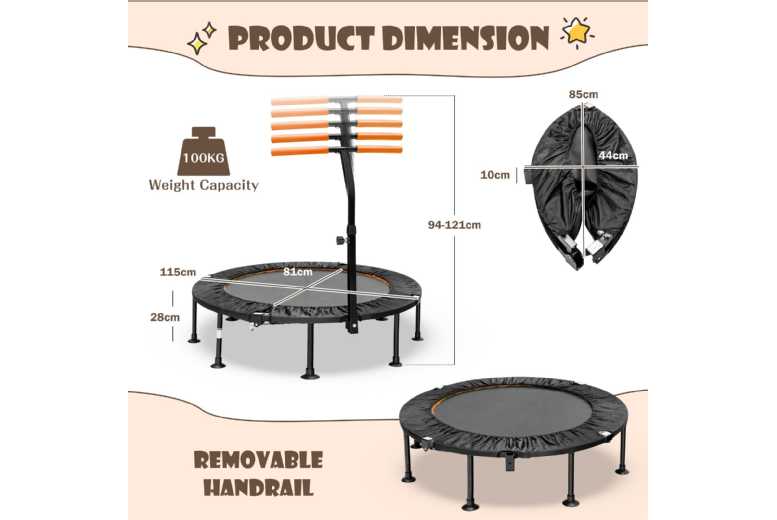110 CM Compact Exercise Trampoline 110 CM Compact Exercise Trampoline