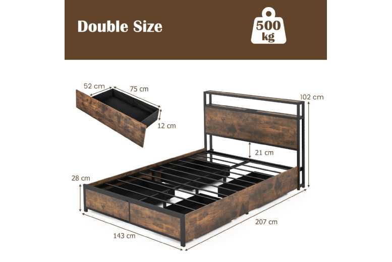 Elegant Double Size LED Bed Frame & Base | Wowcher Elegant Double Size LED Bed Frame & Base | Wowcher
