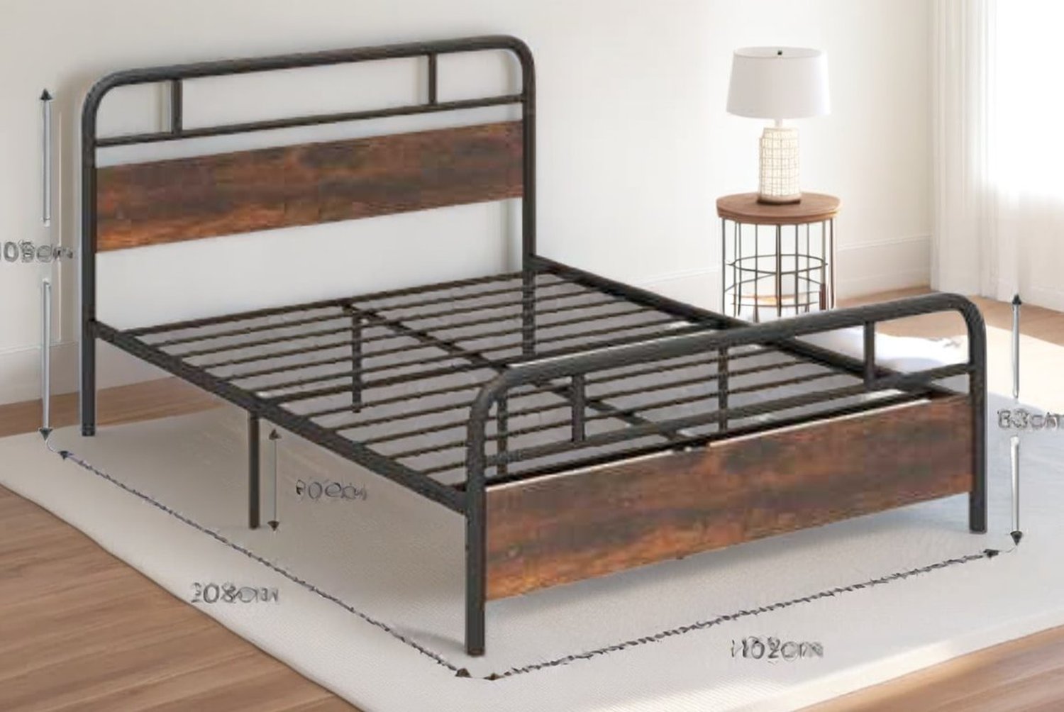Elegant Industrial King Bed Frame – Sturdy Metal Base, Easy Assembly | Wowcher Elegant Industrial King Bed Frame – Sturdy Metal Base, Easy Assembly | Wowcher