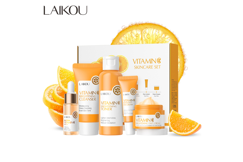 5pc Mini Skincare Set – Vitamin C, Hyaluronic Acid & Retinol – Brightening, Hydrating & Anti-Ageing Travel Kit | Wowcher