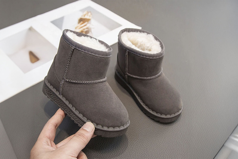 Unisex Kids'   Winter Warm Snow Boots, UK1, Grey | Wowcher