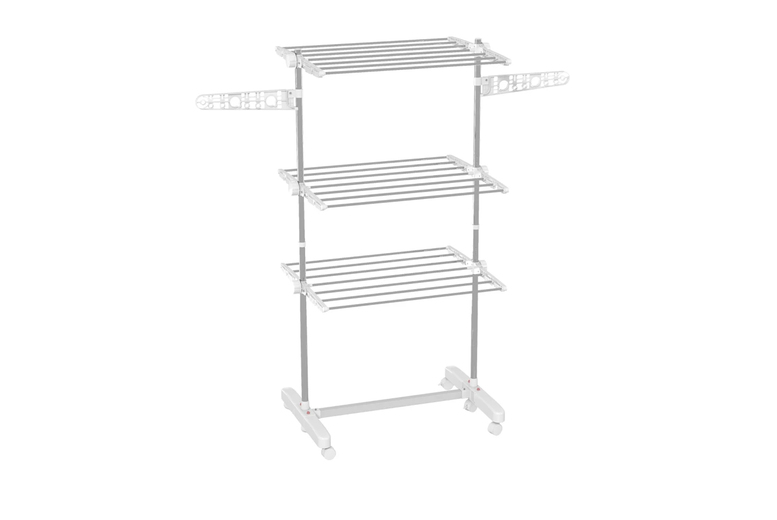3-Tier Foldable Stainless Steel Clothes Airer – Portable Laundry Drying Rack | Wowcher