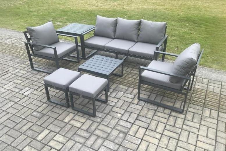 Elegant 7-Seater Aluminium Garden Set with Stools | Wowcher