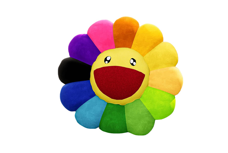 Smiley Face Sunflower Plush Cushion Pillow – Ultra-Soft, 40cm or 60cm, 10 Vibrant Colours | Wowcher