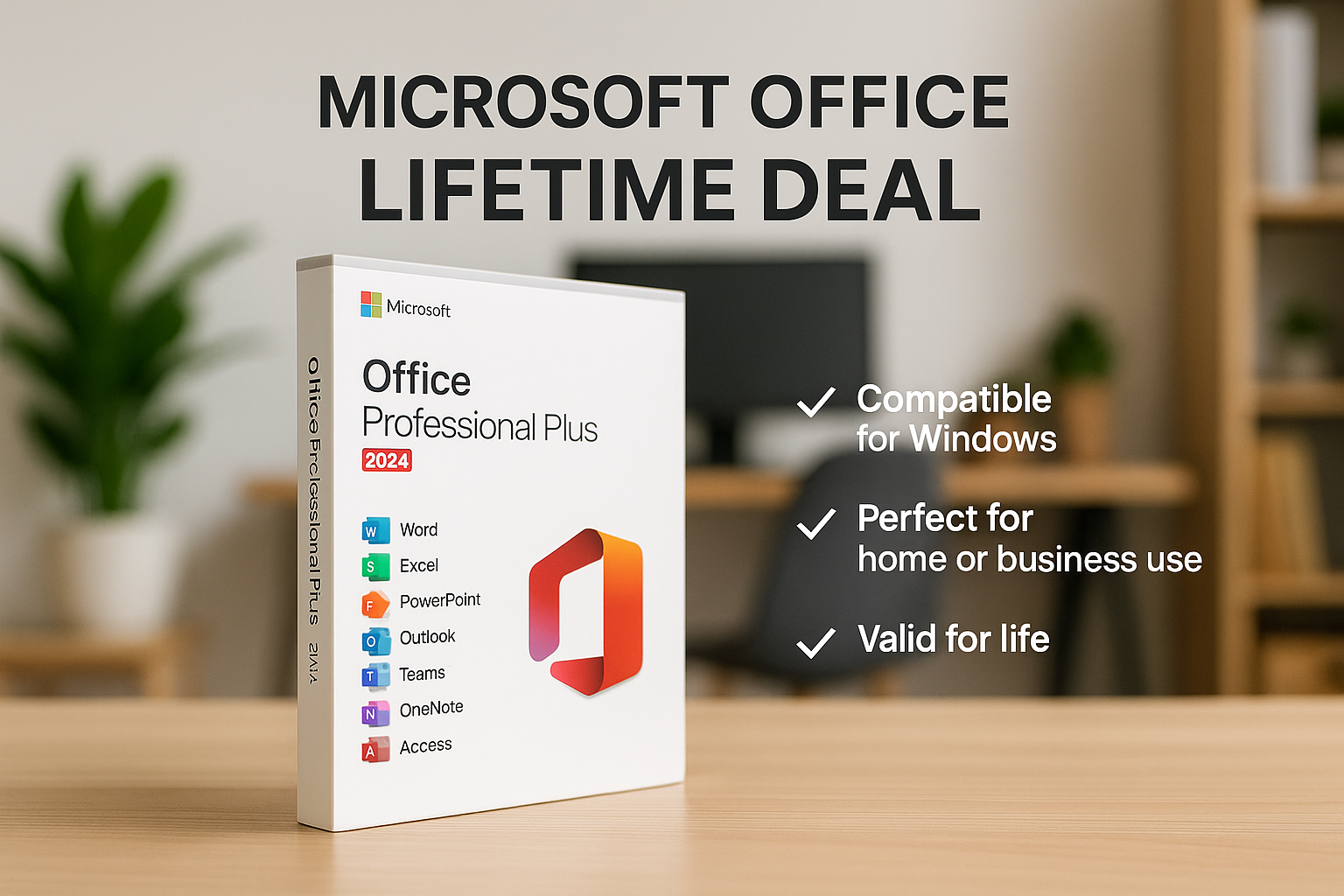 Microsoft Office Professional Plus 2024 - Lifetime Access - Wowcher