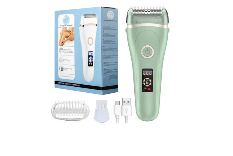 3-in-1 Wet & Dry Rechargeable LCD Lady Shaver – Face, Body & Bikini | Wowcher