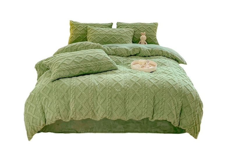 Luxury Taffeta Teddy Fleece Bedding Set – Ultra-Soft, Machine Washable, 5 Sizes & 8 Colours | Wowcher