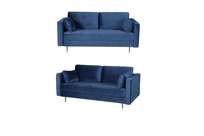 Avery Velvet Sofa Range – Modern 2-Seater, 3-Seater & 3+2 Set – Plush Velvet, Gold Legs | Wowcher Avery Velvet Sofa Range – Modern 2-Seater, 3-Seater & 3+2 Set – Plush Velvet, Gold Legs | Wowcher