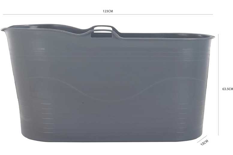 Freestanding Hot & Cold Bath for Adults – Perfect for Small Bathrooms in Stylish Grey Freestanding Hot & Cold Bath for Adults – Perfect for Small Bathrooms in Stylish Grey