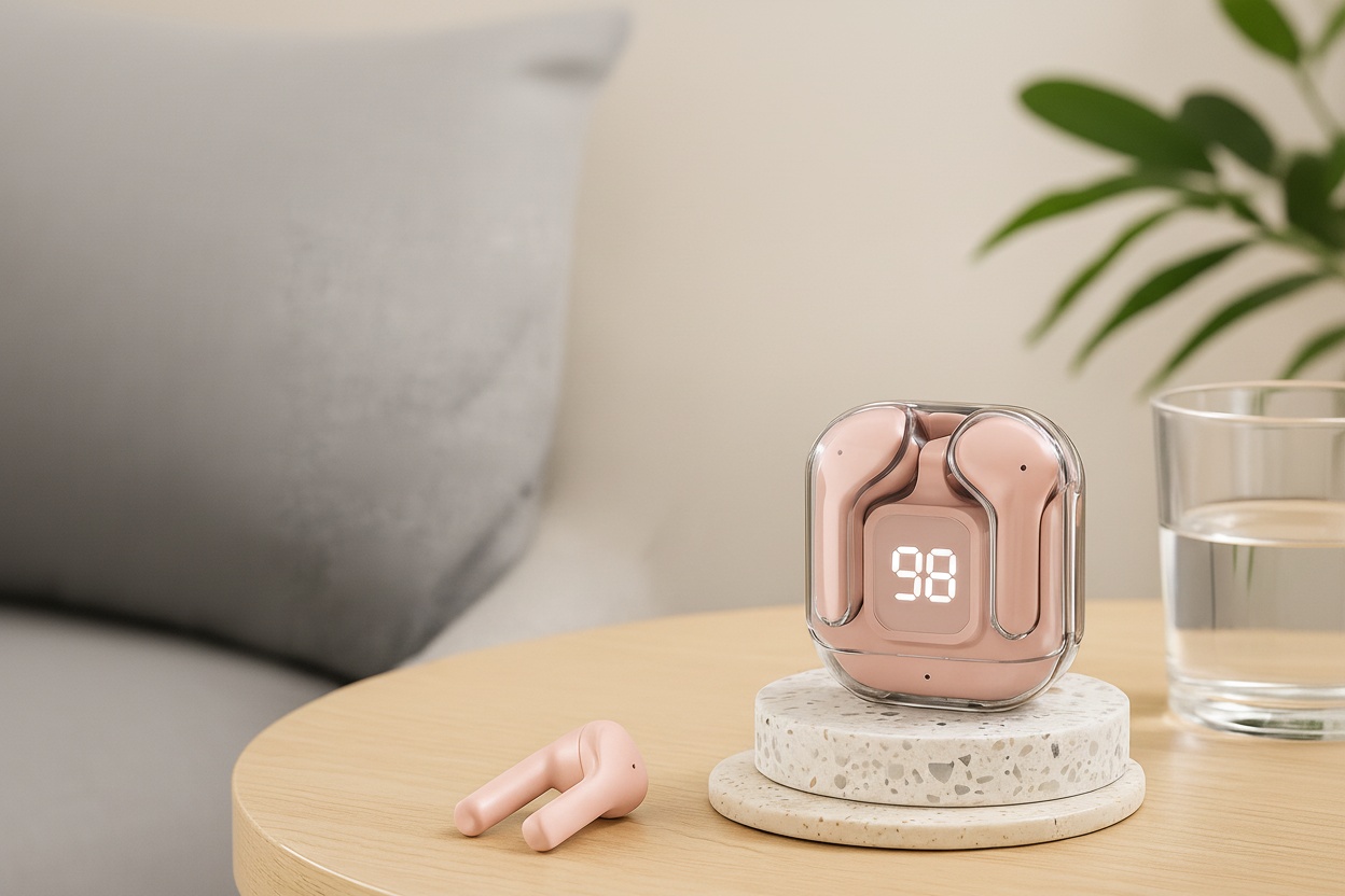 True Wireless Bluetooth Headphones & Earbuds – Noise Cancelling, LED Display, 10mm Drivers, 25-Hour Battery Life (New) | Wowcher