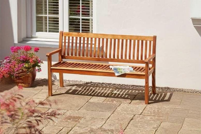 Acacia Hardwood 3-Seater Garden Bench – Weather-Resistant, Heavy-Duty Outdoor Seating | Wowcher Acacia Hardwood 3-Seater Garden Bench – Weather-Resistant, Heavy-Duty Outdoor Seating | Wowcher