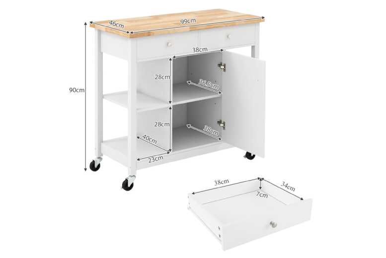 Mobile Kitchen Island Cart Rolling Kitchen Island | Wowcher