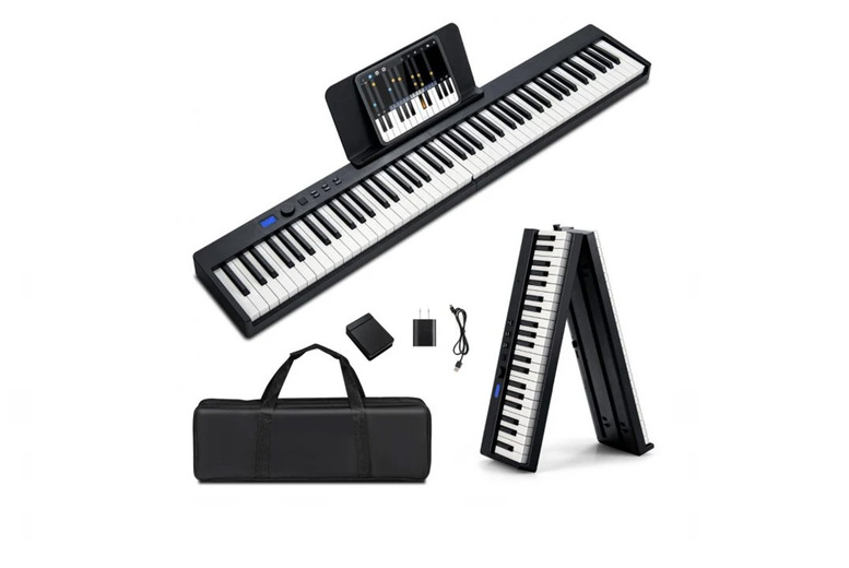 88-Key Foldable Full-Size Semi-Weighted Digital Piano Keyboard with MIDI | Wowcher