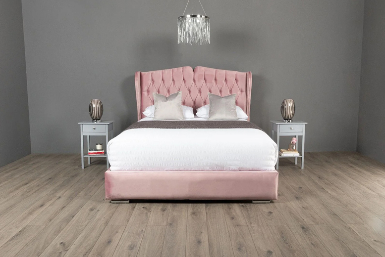 Rosie Luxury Plush Velvet Bed Frame & Ottoman Storage Base | Wowcher