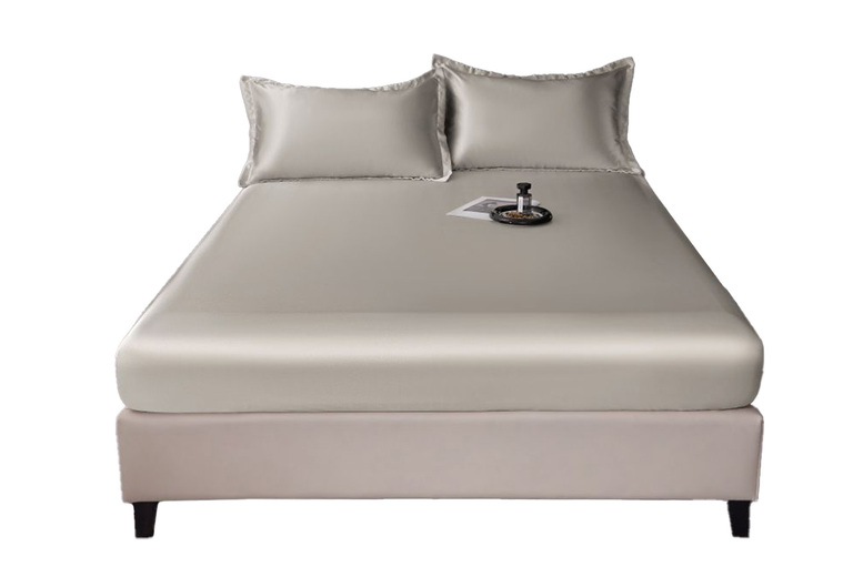 Luxury Satin Fitted Sheet Bedding Set - Hypoallergenic, Deep Pocket, Machine Washable - Double, King & Super King Sizes | Wowcher