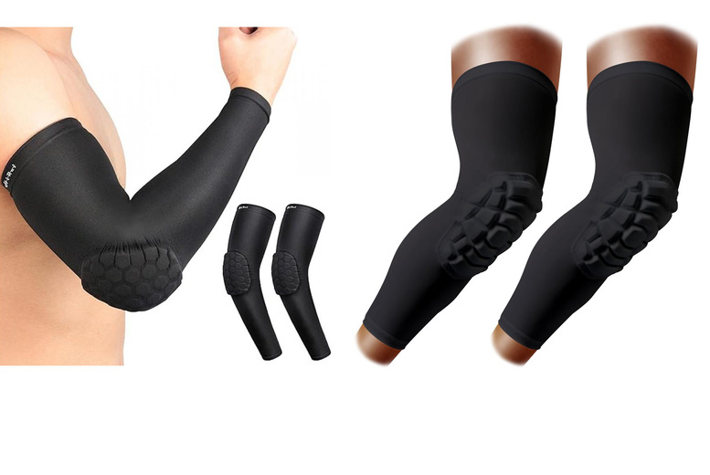 Sports Compression Sleeve for Arm or Knee – Breathable, Non-Slip, Quick-Dry – Obero – 5 Sizes | Wowcher