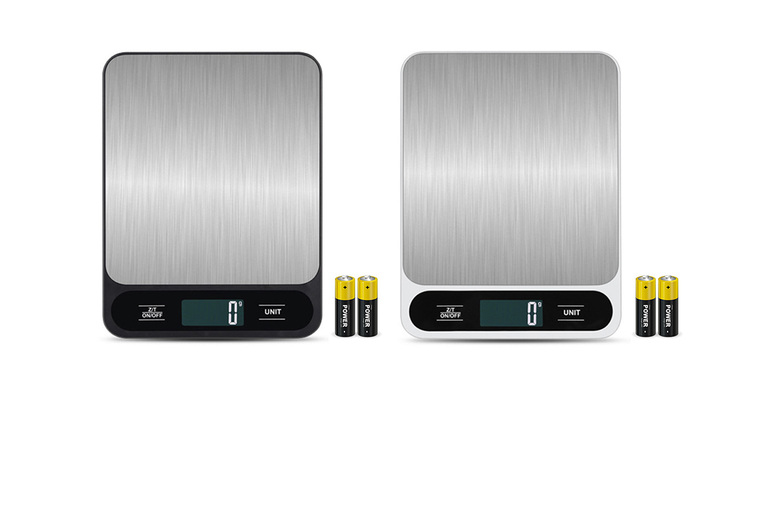 Digital Kitchen Scale - High-Precision 10kg/22lb Stainless Steel, Compact Food Weighing Appliance (Black or White) | Wowcher