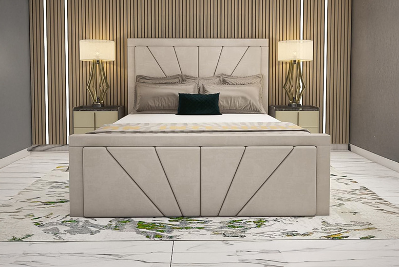 Elegant Geometric Bed Frame – 5 Sizes, 3 Colours | Wowcher Elegant Geometric Bed Frame – 5 Sizes, 3 Colours | Wowcher