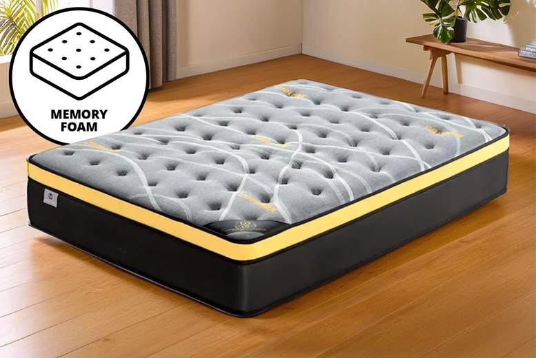 Gold 5000 Pocket Memory Foam Pillow Top Mattress – Cooling & Pressure Relief, Multiple Sizes | Wowcher Gold 5000 Pocket Memory Foam Pillow Top Mattress – Cooling & Pressure Relief, Multiple Sizes | Wowcher