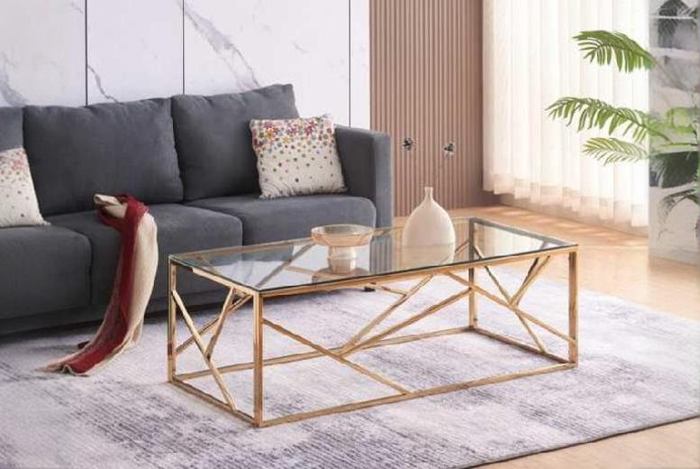 Glass & Metal Rectangular Coffee Table – Modern Living Room Centrepiece, Silver or Gold | Wowcher Glass & Metal Rectangular Coffee Table – Modern Living Room Centrepiece, Silver or Gold | Wowcher