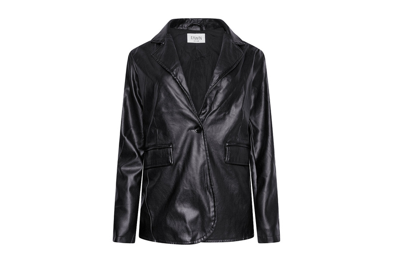 Unisex Brown Fawn Nikki Faux Leather Blazer – Classic PU Jacket, Slim Fit, 5 Sizes, 3 Colours | Wowcher Unisex Brown Fawn Nikki Faux Leather Blazer – Classic PU Jacket, Slim Fit, 5 Sizes, 3 Colours | Wowcher