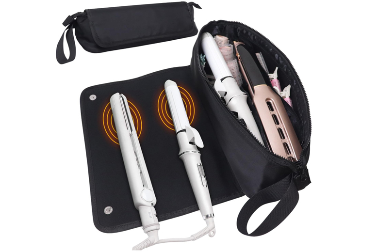 2-in-1 Travel Case with Heat Resistant Mat for Hair Tools | Wowcher