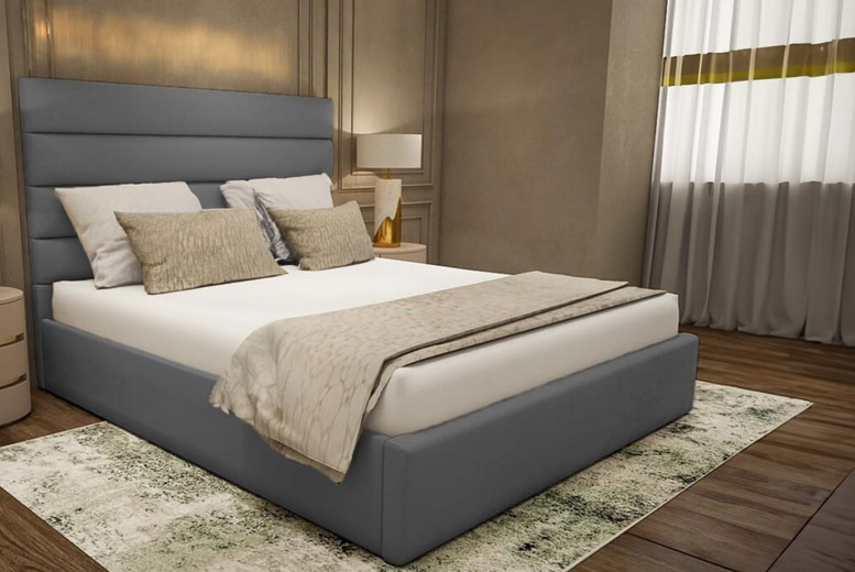 Elegant Upholstered Platform Bed Frame with Sturdy Base | Wowcher Elegant Upholstered Platform Bed Frame with Sturdy Base | Wowcher