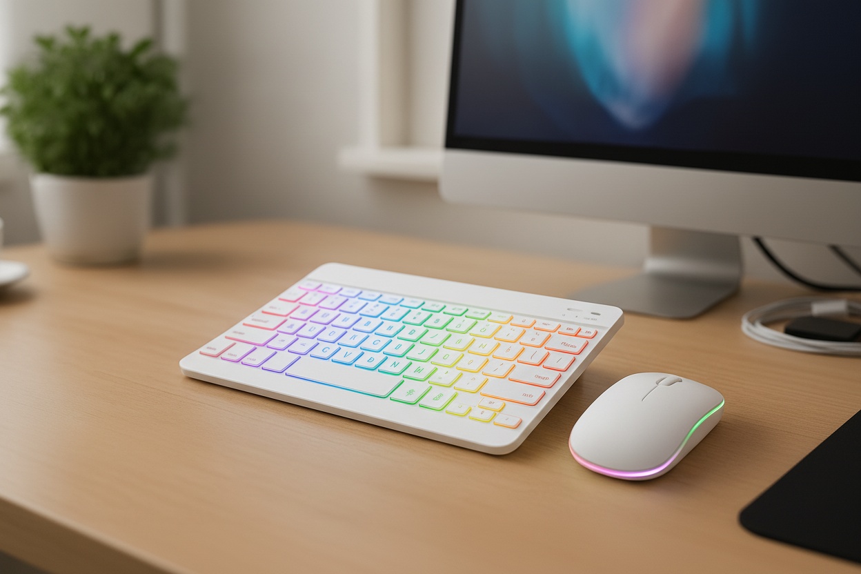 10-Inch RGB Mechanical Bluetooth Gaming Keyboard & Mouse Set – Wireless, Multi-Device, Ergonomic, Rainbow Backlit | Wowcher 10-Inch RGB Mechanical Bluetooth Gaming Keyboard & Mouse Set – Wireless, Multi-Device, Ergonomic, Rainbow Backlit | Wowcher