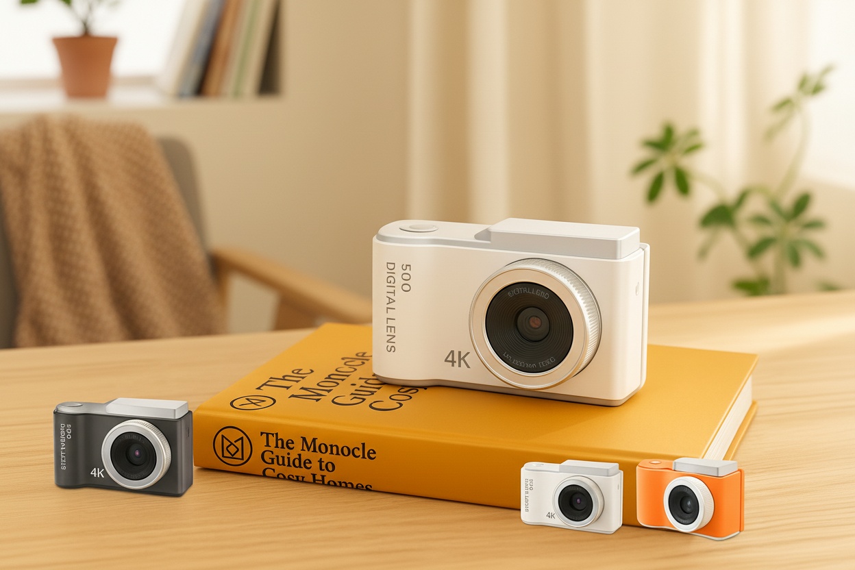 4K Dual Lens Digital Video Camera – 8x Zoom, Compact, Mirrorless – Black, White or Orange | Wowcher