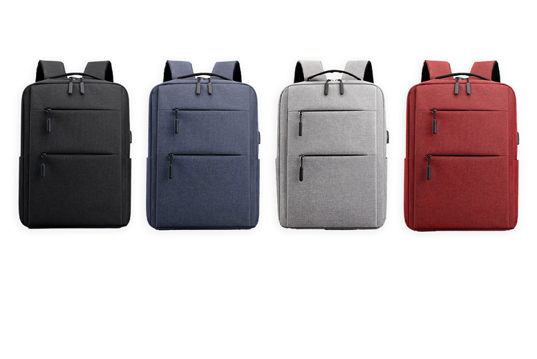 Unisex Black Anti-Theft Laptop Backpack with USB Charging Port – 4 Colours | Wowcher