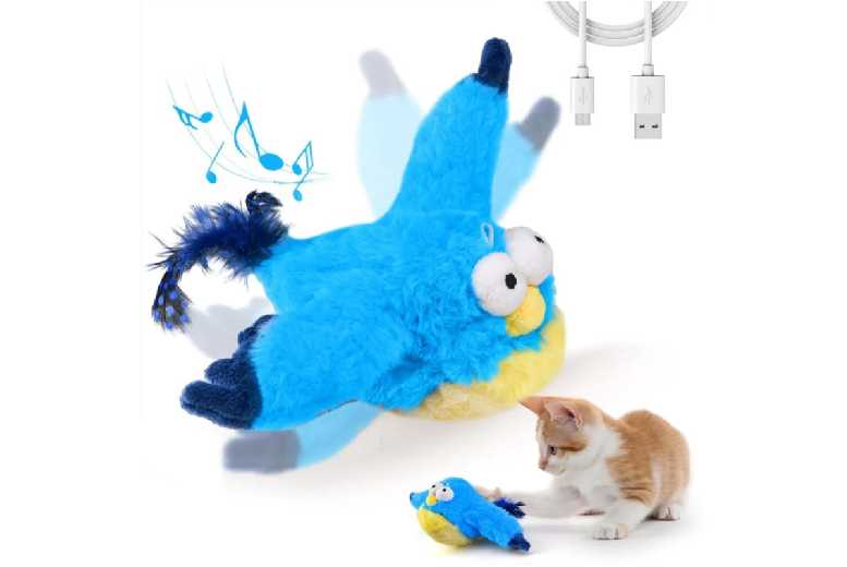Flappy Chase Cat Toy Interactive Activated Plush Bird Kitten Toy | Wowcher Flappy Chase Cat Toy Interactive Activated Plush Bird Kitten Toy | Wowcher