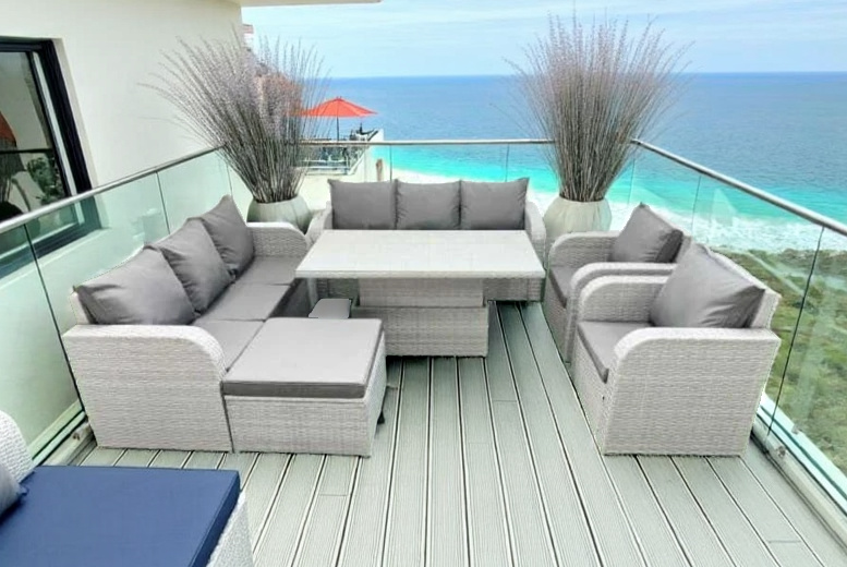 PE Rattan 9-Seater Reclining Sofa Set with Lifting Table | Wowcher PE Rattan 9-Seater Reclining Sofa Set with Lifting Table | Wowcher