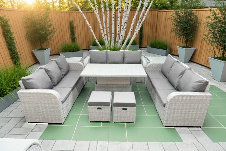 11-Seater Rattan Outdoor Sofa Set with Adjustable Table | Wowcher 11-Seater Rattan Outdoor Sofa Set with Adjustable Table | Wowcher