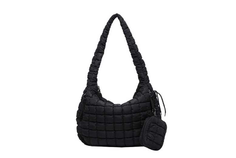 White Puffer Crossbody Bag Women’s Shopping Bag Pouch Quilted Tote Bag | Wowcher
