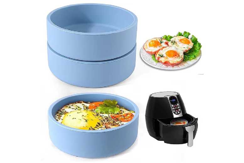 2Pcs Non-Stick Air Fryer Silicone Egg Moulds – Multi-Function, Easy-Clean, BPA-Free | Wowcher