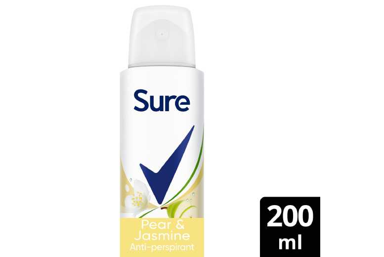 Sure Women Deo Spray Pear & Jasmine 200ml, 3 or 6 Packs – 48-Hour Protection | Wowcher