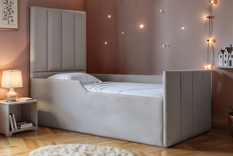 Luxury Plush Child-Safe All-In-One Bed with Mattress – Light Grey | Wowcher Luxury Plush Child-Safe All-In-One Bed with Mattress – Light Grey | Wowcher