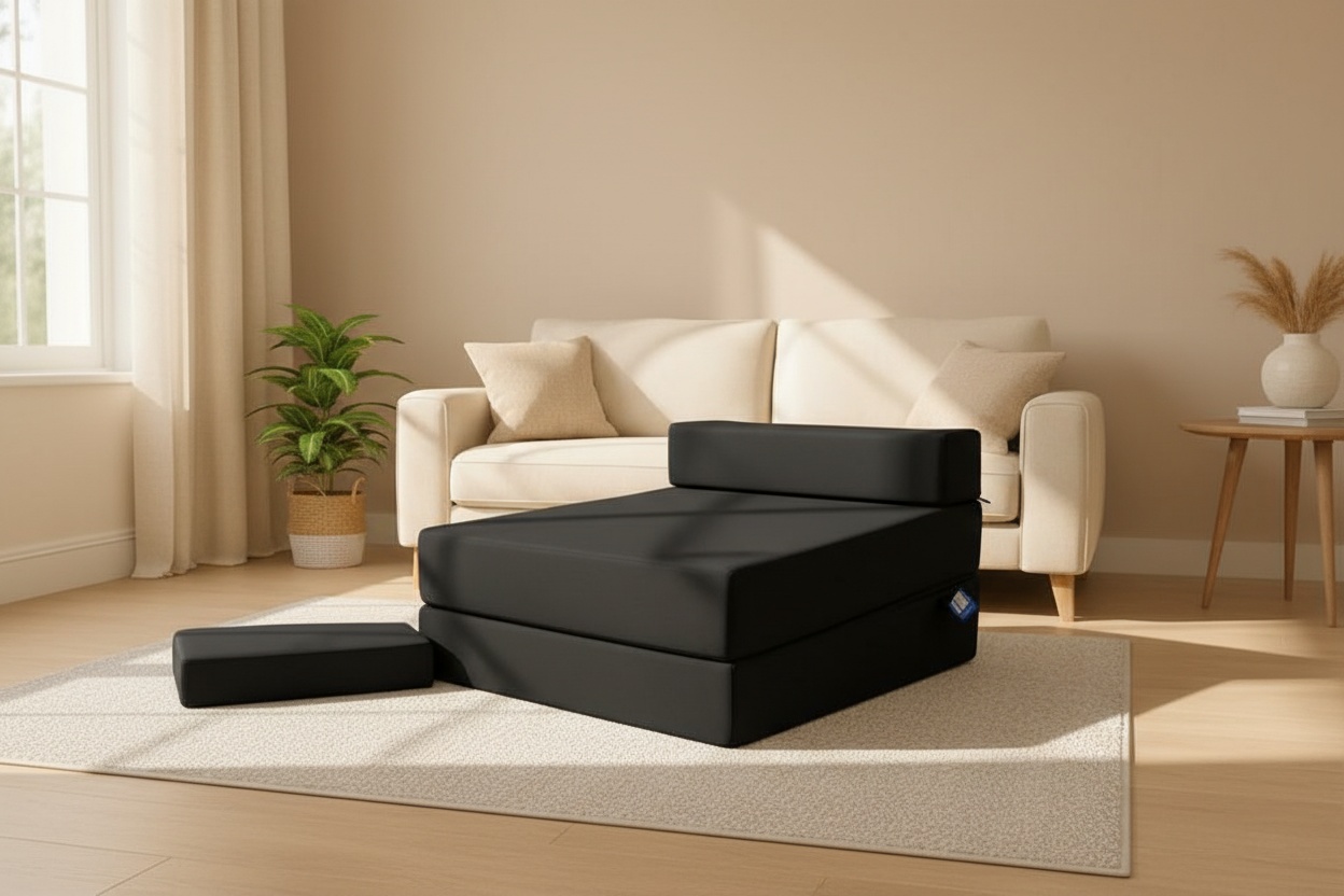 Fabric Foldout Single Sofa Bed – Jumbo Cord, Compact Z Bed, Modern Guest Chair (11 Colours) | Wowcher