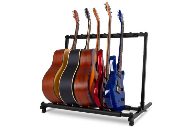 5 Instrument Guitar Stand Display Holder Rack for Guitars Basses | Wowcher